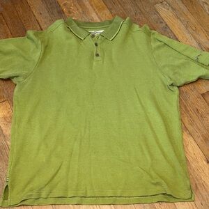 Tommy Bahama Green Polo Shirt‎ for Men XL Silk Cotton
